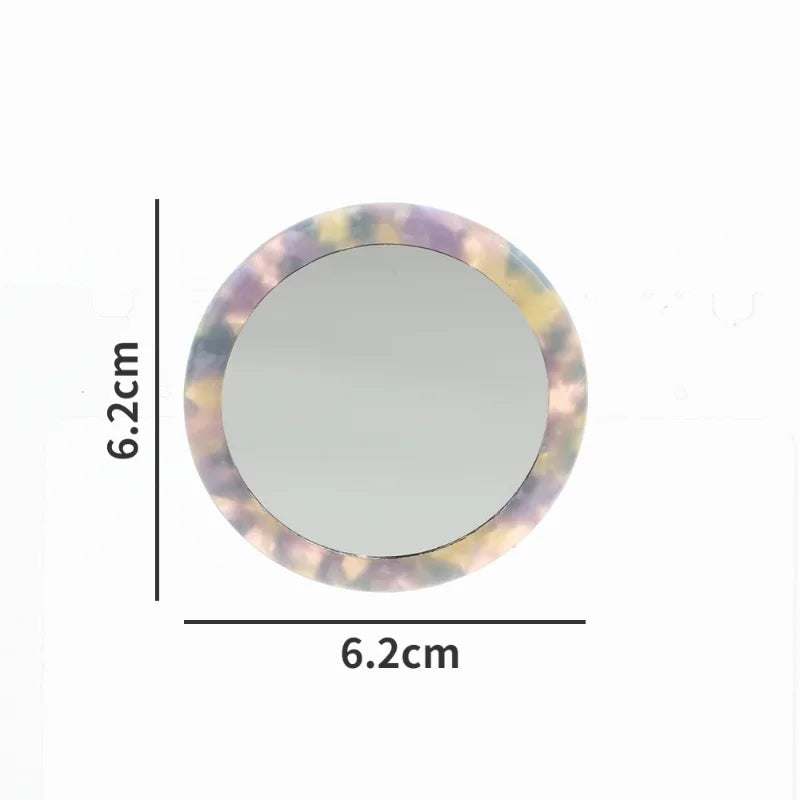 Mini Round Acetate Pocket Mirror 2.4 in (6.2 cm) Zebra Pattern Portable Travel Makeup Mirror