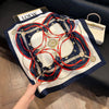 Luxury Square Silk-Feel Scarf 70 x 70 cm (27.6 x 27.6 in) Korean Fashion Floral Bandana Kerchief Wrap