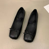 Satin Square Toe Ballet Flats for Women Bow Tie Elastic Band Ballerina Loafers
