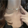 Shiny Butterfly Double Layer Pendant Necklace for Women - Delicate Clavicle Chain Fashion Jewelry Gift