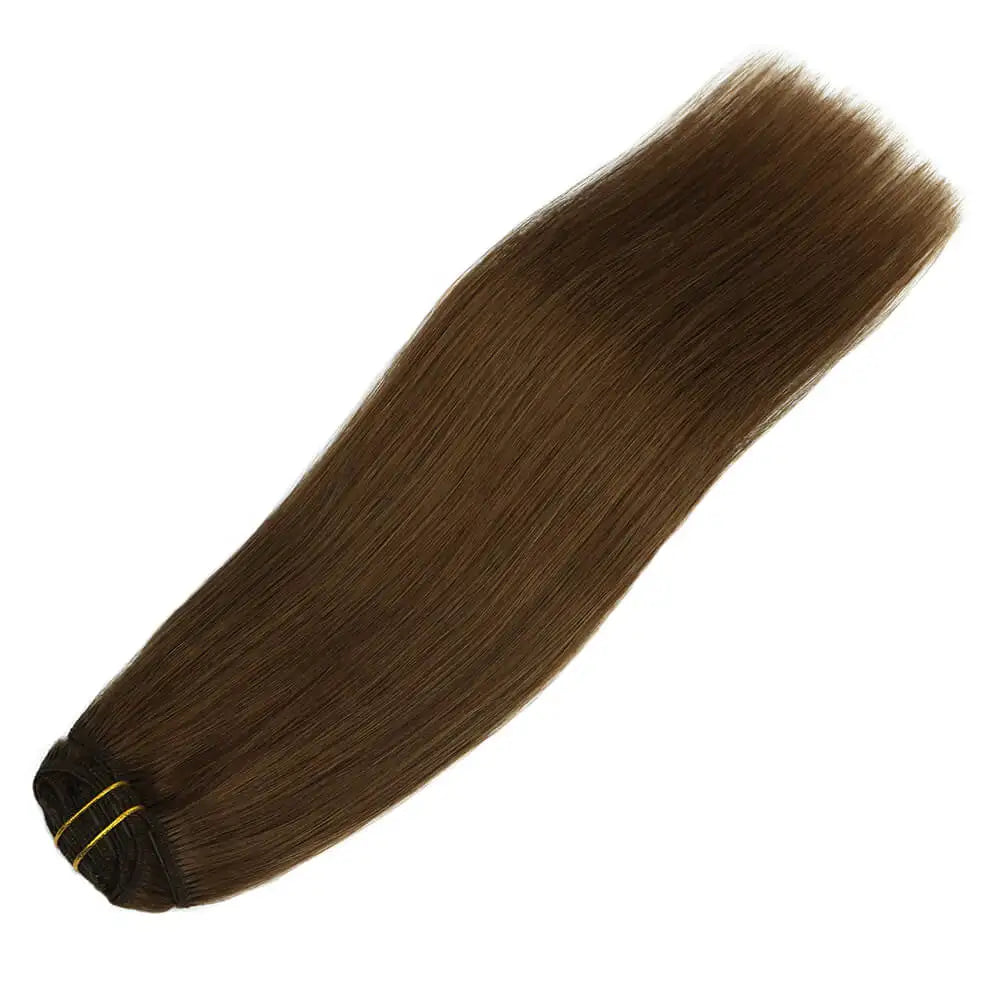 Seamless Clip-In Human Hair Extensions 8-Piece 120g Brazilian Remy Straight 16-26 in (41-66 cm)