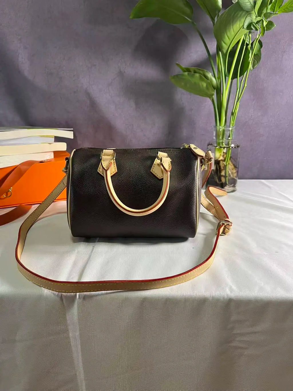 Black PU Leather Bucket Shoulder Bag for Women - Classic Designer-Style Handbag with Nylon Lining