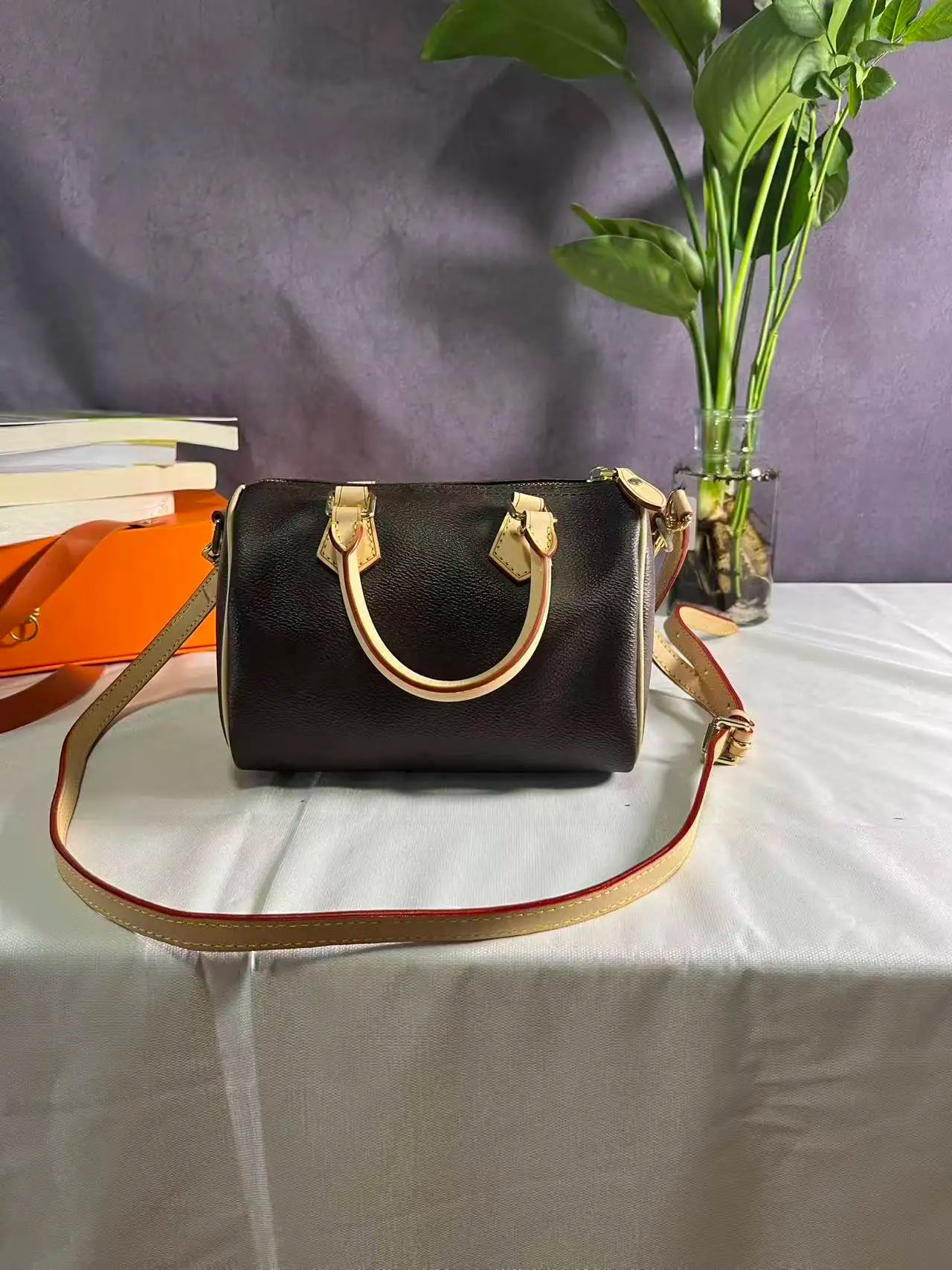 Black PU Leather Bucket Shoulder Bag for Women - Classic Designer-Style Handbag with Nylon Lining