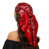 Square Satin Foulard Scarf 90 x 90 cm (35 x 35 in) Neckerchief Bandana Hijab for Women