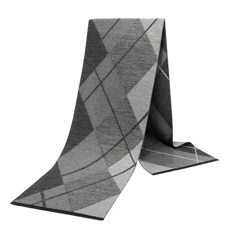 Men's Cashmere-Feel Scarf 180 x 31 cm (71 x 12 in) Plaid Stripe Pashmina Shawl Warm Winter