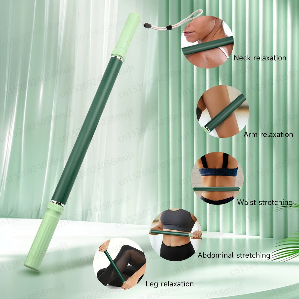 Stainless Steel Myofascial Massage Roller Bar - Yoga Fascia Stick for Leg Stretching & Muscle Release