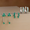 3-Pair Zircon Huggie Hoop Earrings for Women, 8mm (0.31 in) Stainless Steel Cartilage Piercing Set