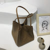 Personalized Faux Suede Bucket Bag for Women – Custom Letter Shoulder Tote, Luxury Party Handbag