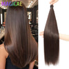 3-Pack 28-Inch (71 cm) Straight Crochet Braids Synthetic Hair Extensions High-Temperature Ombre Blonde Brown Gray