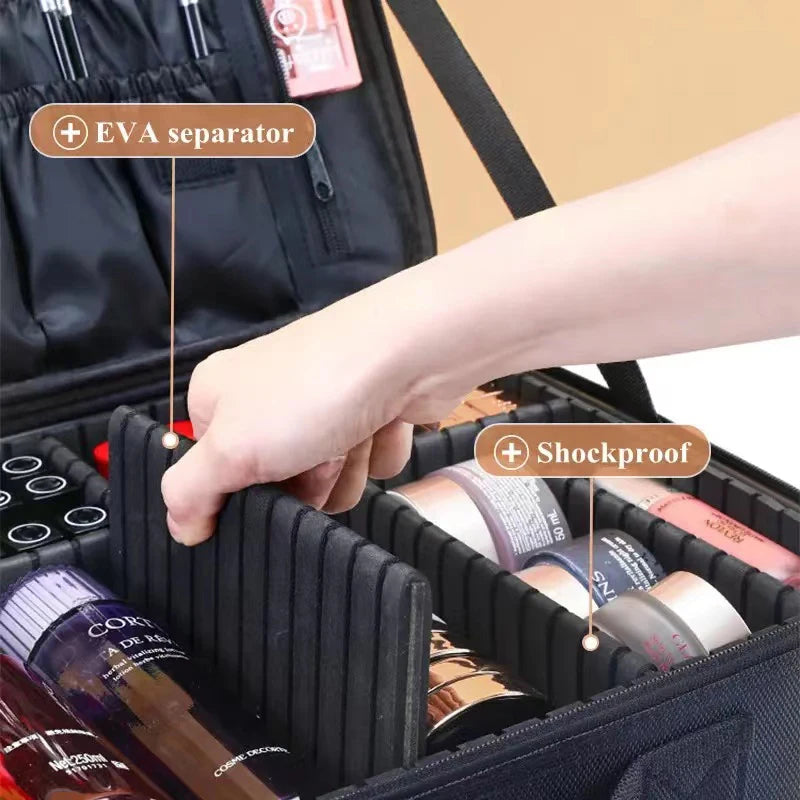 Oxford Fabric Makeup Bag for Women Professional Large-Capacity Travel Cosmetic Case
