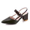 Gladiator Cutout Mary Jane Pumps Round Toe Mid Block Heel (3-5 cm) Strappy Hollow Heels for Women