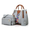 4 Pcs Women's Bag Set Luxury Handbag Large Capacity Bucket Tote Bag Fashion Shoulder Bag Wallet Card Case
