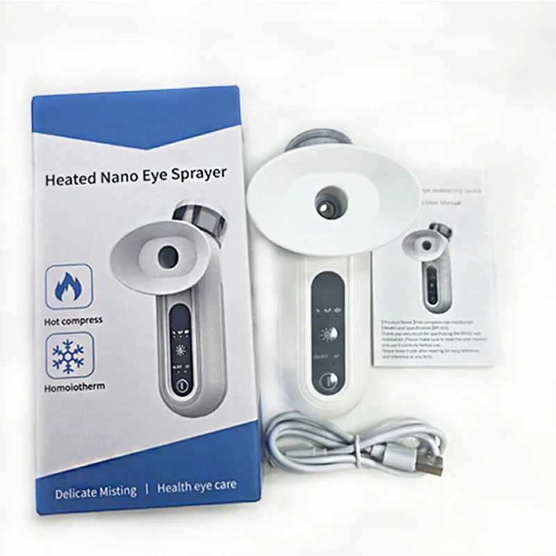 Hot Cold Eye Steam Mist Sprayer Portable Nano Hydrating Eye Device Relieves Eye Fatigue