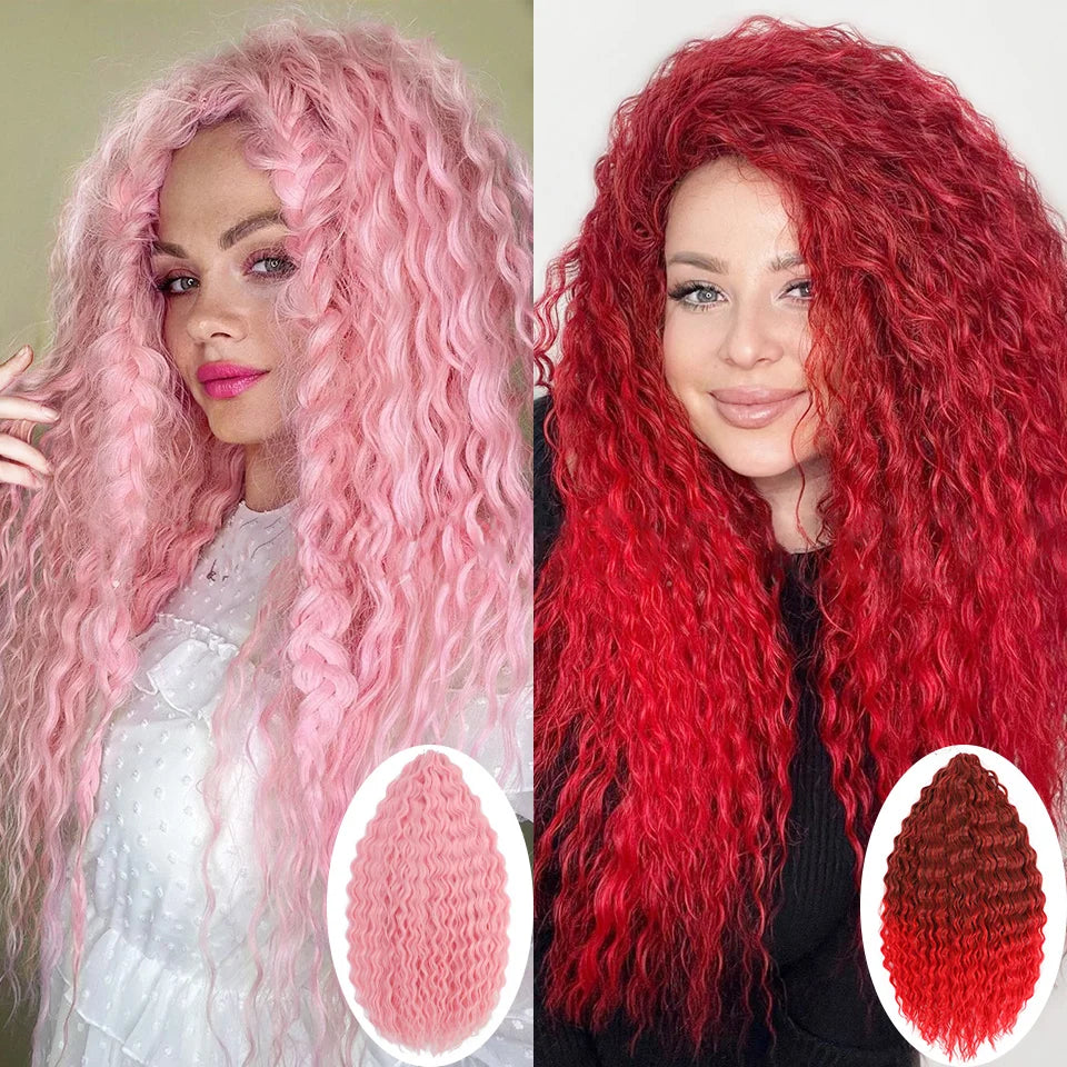 Ariel Water Wave Twist Crochet Braids – Ombre Synthetic Deep Wave Hair Extensions, 22 Inch (55 cm)