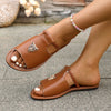 Women's Square Toe Cross Strap Flat Sandals - Summer Beach Flip Flops