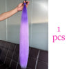 Colorful Synthetic Ponytail Extensions 2-Pack – Long Straight Braided Hairpiece with Elastic Band | High-Temp Fiber