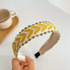 Boho Leaf Embroidery Turban Headband for Women & Girls — Twisted Hairband Hair Accessory