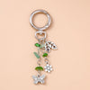 Enamel Flower & Butterfly Heart Keychain – Cute Love Key Ring Handbag Charm Pendant for Women & Girls