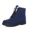 Women's Insulated Canvas Ankle Boots, Warm Padded Winter Snow Boots with Thick Non-Slip Rubber Sole