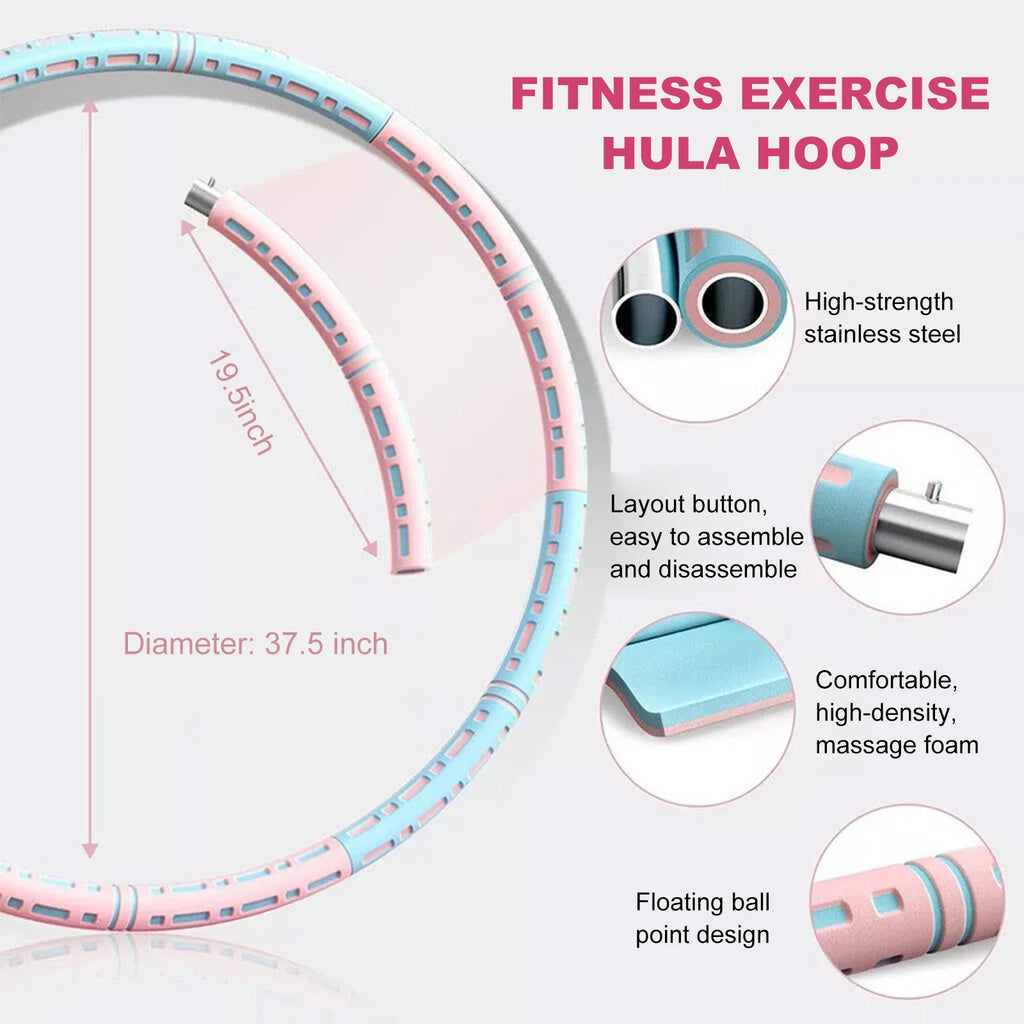 Detachable Stainless Steel Weighted Hula Hoop – Adjustable Fitness Hoop for Adults & Teens