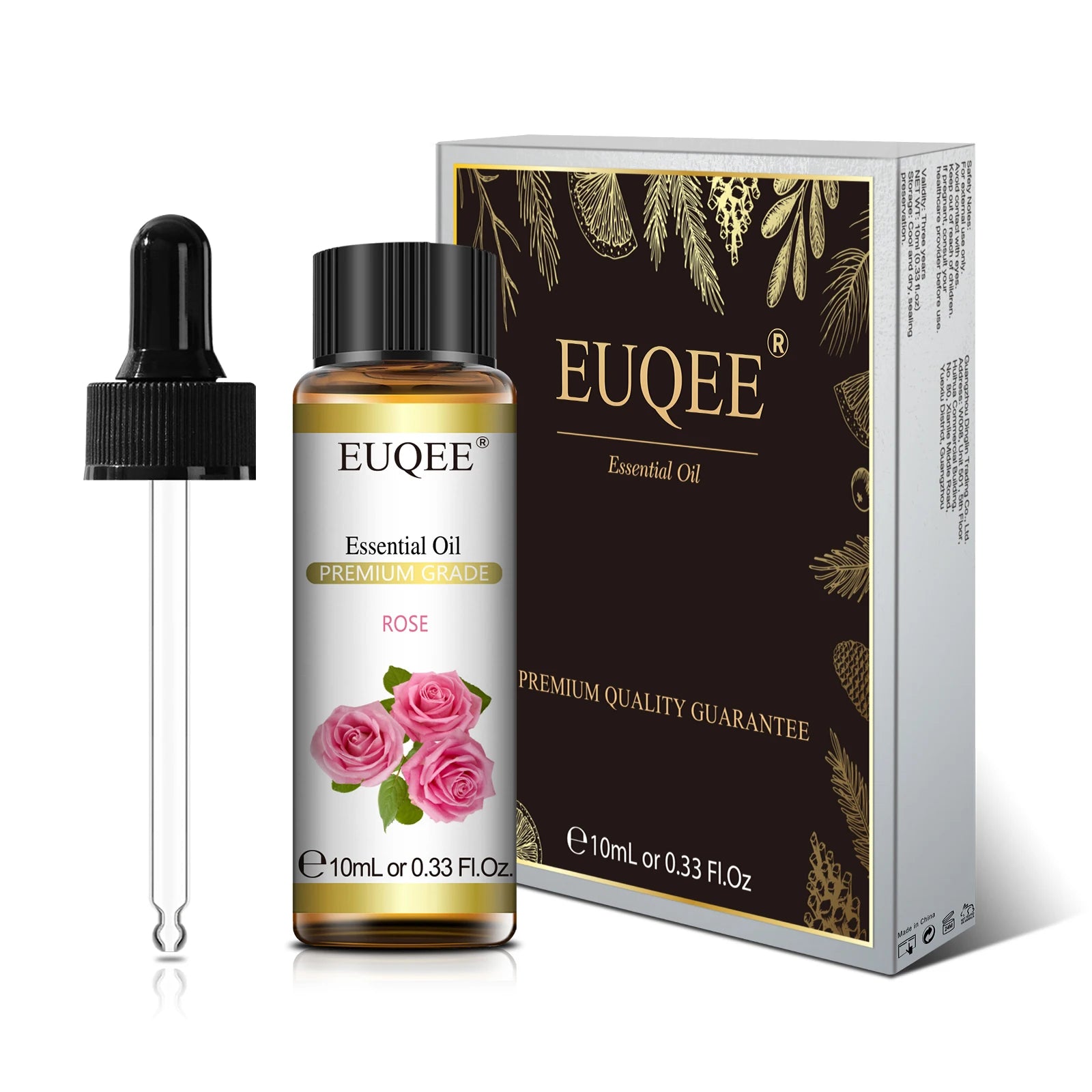 EUQEE 10ml Pure Essential Oil - Lavender, Jasmine, Eucalyptus, Vanilla, Sandalwood, Sweet Orange, Lemon, Oregano, Neroli