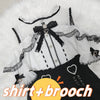 Kawaii Jirai Kei Lolita Y2K Japanese Style Blouse with Peter Pan Collar Long Sleeve Sweet Aesthetic Top for Women