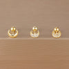 3-Pack 14K Gold-Plated Stainless Steel Crown Stud Earrings for Women with Crystal Zircon — Horse Eye Design