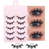 5 Pairs Manga Wispy Strip Lashes Soft Natural Long False Eyelashes for Anime Makeup