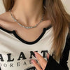 Irregular Wave Stainless Steel Chain Necklace - Unisex Figaro Cuban Water-Wave 42+6cm (16.5–18.9in)