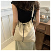 Women's Waterproof Nylon Drawstring Tote Bag – Large Bucket Crossbody Shoulder Bag 38×31×9 cm (14.96×12.20×3.54 in)