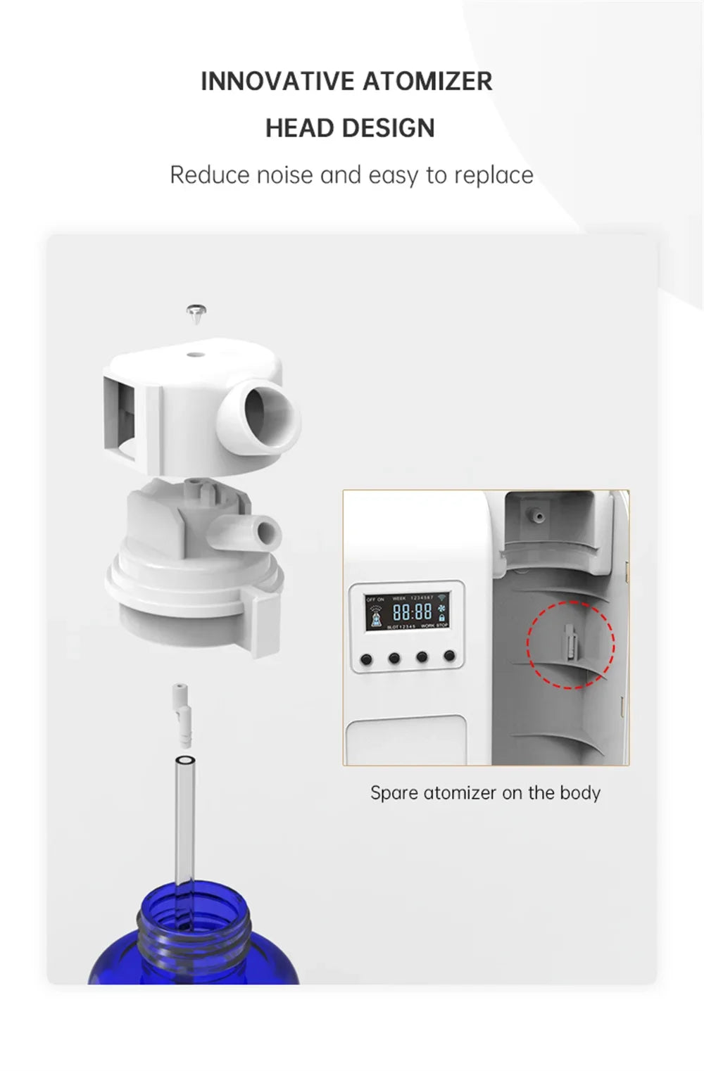 Smart Wall-Mounted Aroma Diffuser 350ml (11.8 fl oz) — WiFi & Bluetooth App Control, Low-Noise Scent Machine for Home & Hotel