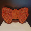 Rhinestone Bow Evening Clutch Minaudiere - Sparkling Bridal Wedding Bag 18 cm (7.1 in) with Chain