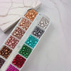 12-Grid Box 3D Nail Art Beads & Rhinestones - Colorful Pearls, Stars, Moons & Gold Slices for DIY Manicure