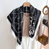 Luxury Square Silk-Feel Scarf 70 x 70 cm (27.6 x 27.6 in) Korean Fashion Floral Bandana Kerchief Wrap