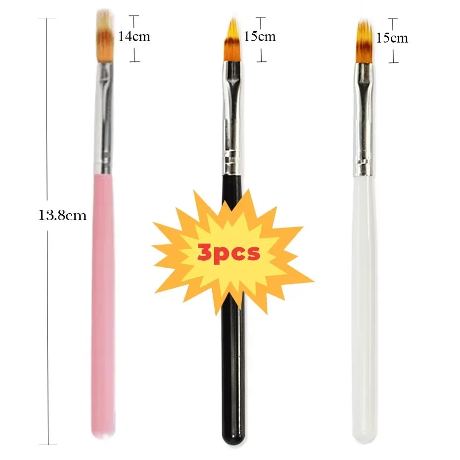 Professional Nail Art Liner Brush Set — Striping & Detailing Pens, 6–25 mm (0.24–0.98 in) Tips