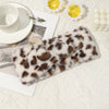 AWAYTR Women's Plush Cross Headband - Leopard Print Elastic Turban Hairband, Warm Autumn Winter Hair Accessory