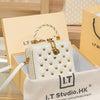 Women's Leather-Look Bucket Bag – Small Square Crossbody & One-Shoulder Bag, Designer-Inspired