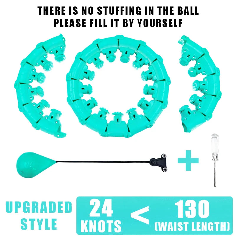 24-Section Adjustable Smart Weighted Hula Hoop – Fitness Ring for Waist Shaping & Ab Massage