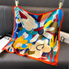 Satin-Look Square Scarf 27.6 x 27.6 in (70 x 70 cm) Cat Print Headscarf, Neck Wrap & Bandana for Women