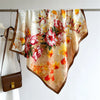 90 x 90 cm (35 x 35 in) Twill Silk-Feel Square Scarf – Women’s Luxury Tree Print Head Scarf, Shawl, Hijab, Bandana
