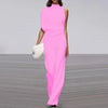 Off-Shoulder Wide Leg Jumpsuit for Women, High Waist Office Romper with Full-Length Flare Pants – Spring/Summer