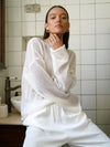 Orinchic Women's Oversized Turtleneck Sweater Lightweight Knit Pullover Loose Casual White Jumper