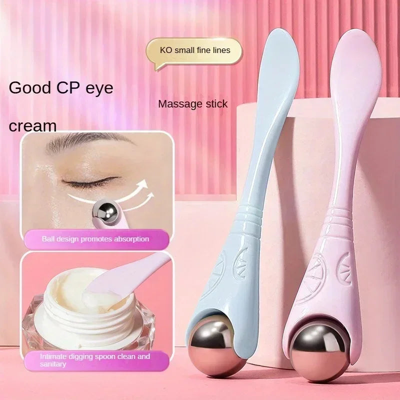 Double-Ended Eye Massage Roller – Gentle Manual Roll-On Under-Eye Massager for Puffiness & Dark Circles