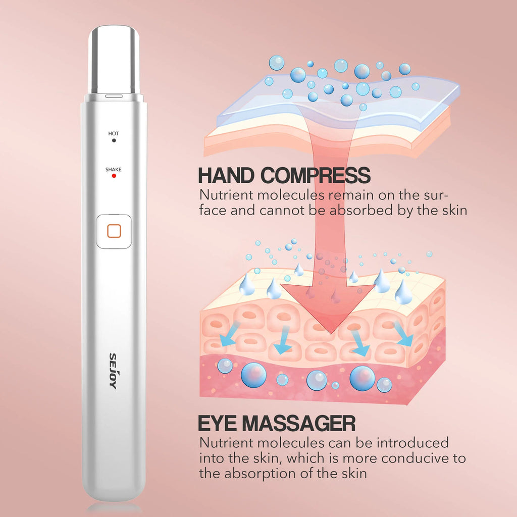 SEJOY Heated Eye Massager with Warm Vibration for Dark Circles, Puffiness & Eye Care Gifts