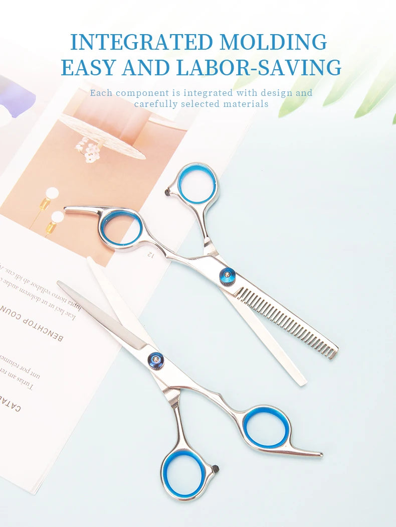 Professional Barber Hair Cutting Scissors Stainless Steel Hairdressing Shears for Salon & Home (3 Styles)