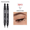 2-in-1 Liquid Eyeliner Pen with Moon Stamp, Waterproof Long-Lasting Black