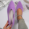 Women's Pointed Toe Knitted Slip-On Flats – Breathable Ballet Loafers