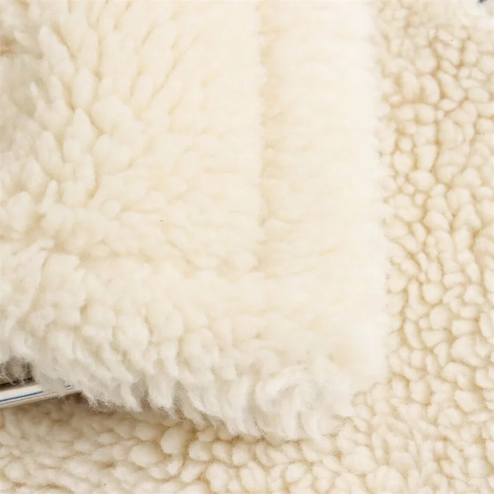 Women's Faux Fur Motorcycle Jacket with Integrated Fur Trim Casual Biker Coat