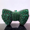 Rhinestone Bow Evening Clutch Minaudiere - Sparkling Bridal Wedding Bag 18 cm (7.1 in) with Chain