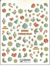 Pink Christmas Tree 5D Embossed Nail Art Stickers – Snowflake & Star Self-Adhesive Decals (4.06 x 3.15 in / 10.3 x 8 cm)